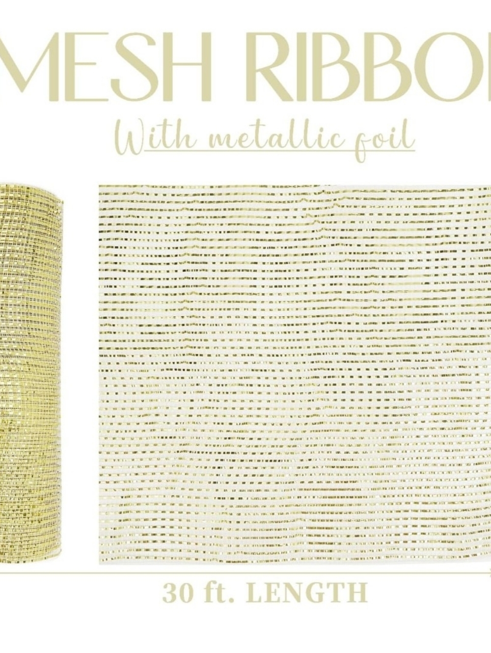 Decorative Mesh Ribbon - Gold - Picture 5 of 6